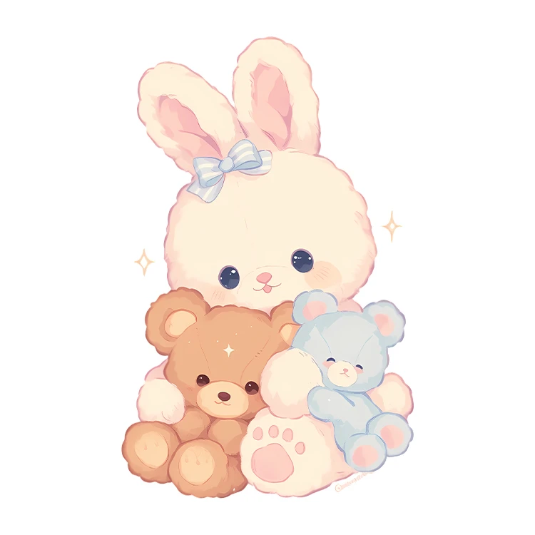 استیکر پارچه و لباس پاد آفرین مدل کارتونی خرگوش کیوت بامزه کد S5992