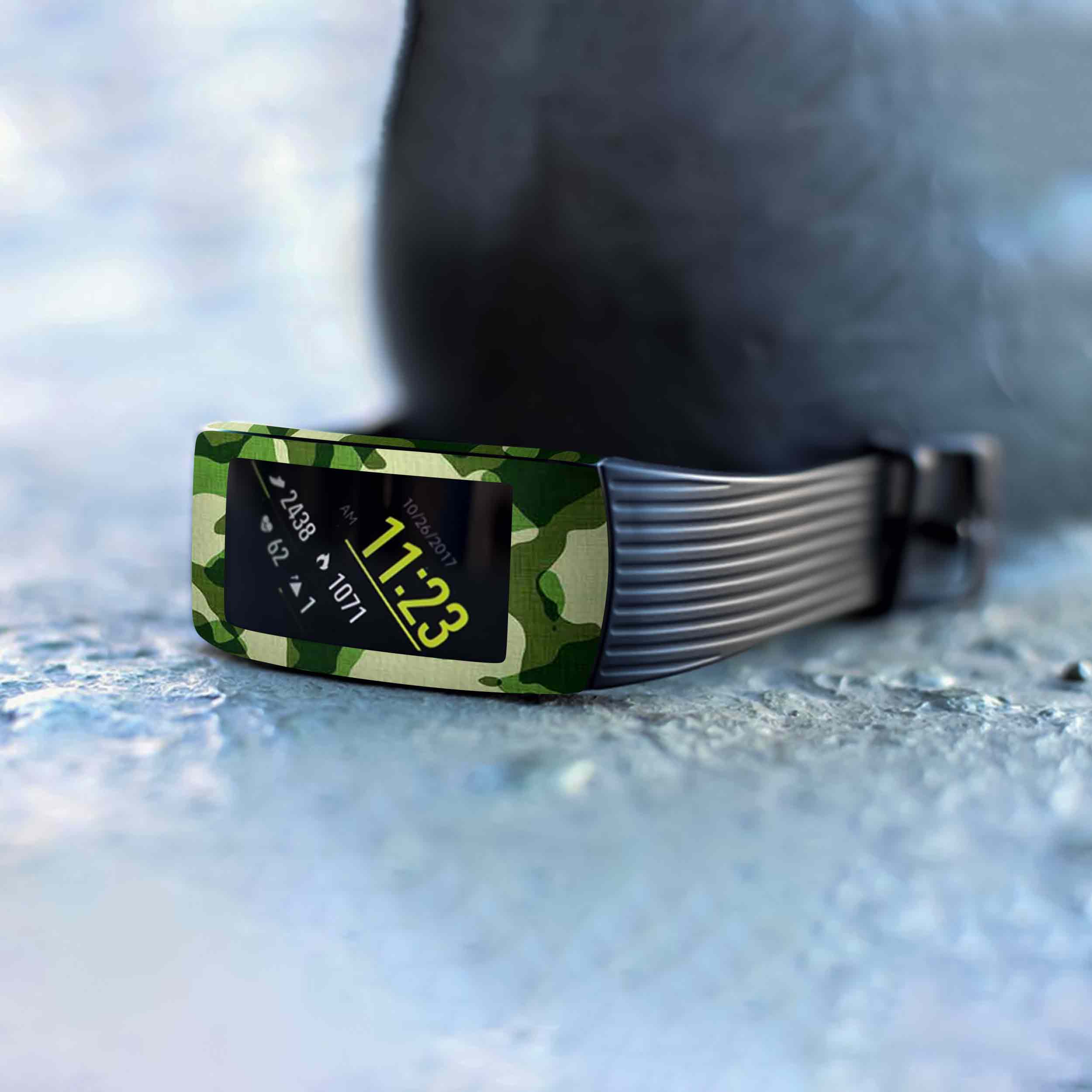 برچسب ماهوت طرح Army-Green-2 مناسب برای ساعت هوشمند سامسونگ Galaxy Gear Fit 2 Pro
