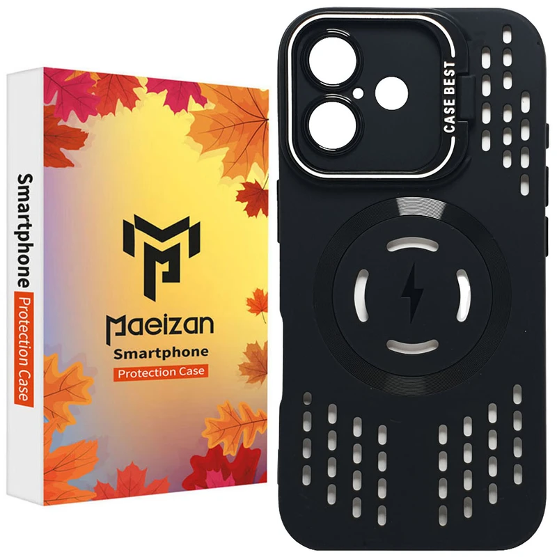 کاور پاییزان مدل بلک مگ فورس طرح لاکچری مناسب برای گوشی موبایل اپل IPhone 16