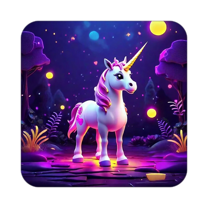 زیر لیوانی کاکتی طرح اسب تک شاخ و یونیکورن مدل mp30744