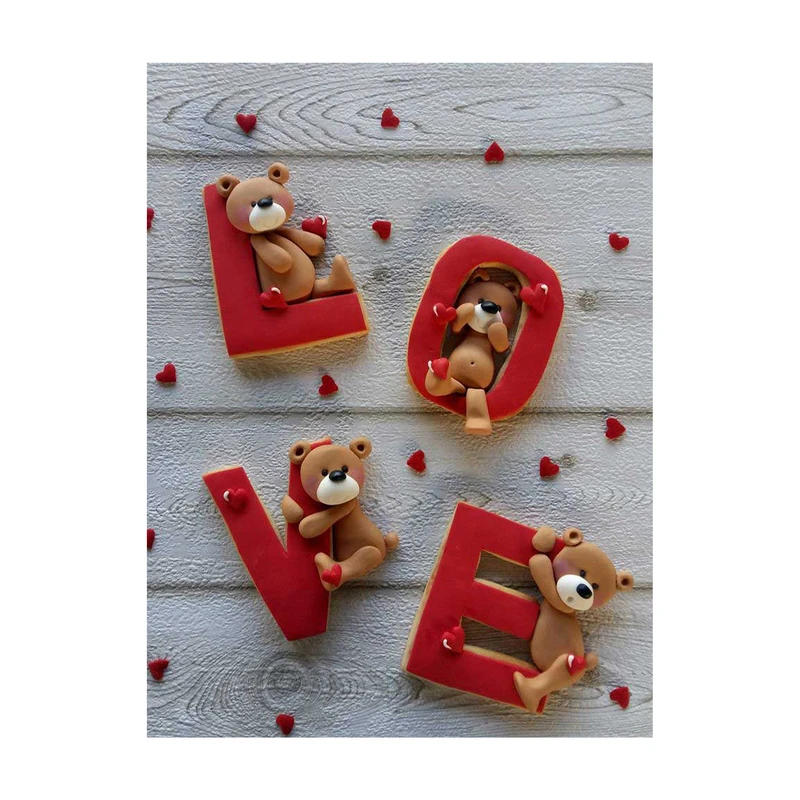 تابلو شاسی مدل خرس و قلب و دوست دارم کد s3144