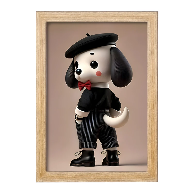 تابلو خندالو مدل سگ هنرمند کد F9309