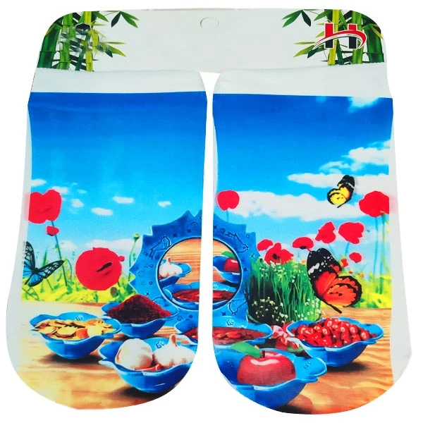 جوراب زنانه مدل نوروز طرح هفت سین کد Ab3