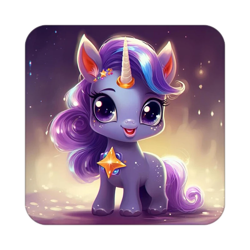 زیر لیوانی کاکتی طرح اسب تک شاخ و یونیکورن مدل mp29300