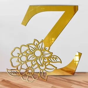 آینه پلکسی گلس آژنگ مدل حروف گل دار طرح Z کد 674