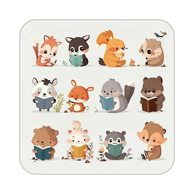 زیر لیوانی کاکتی طرح حیوانات کارتونی مدل mp27609