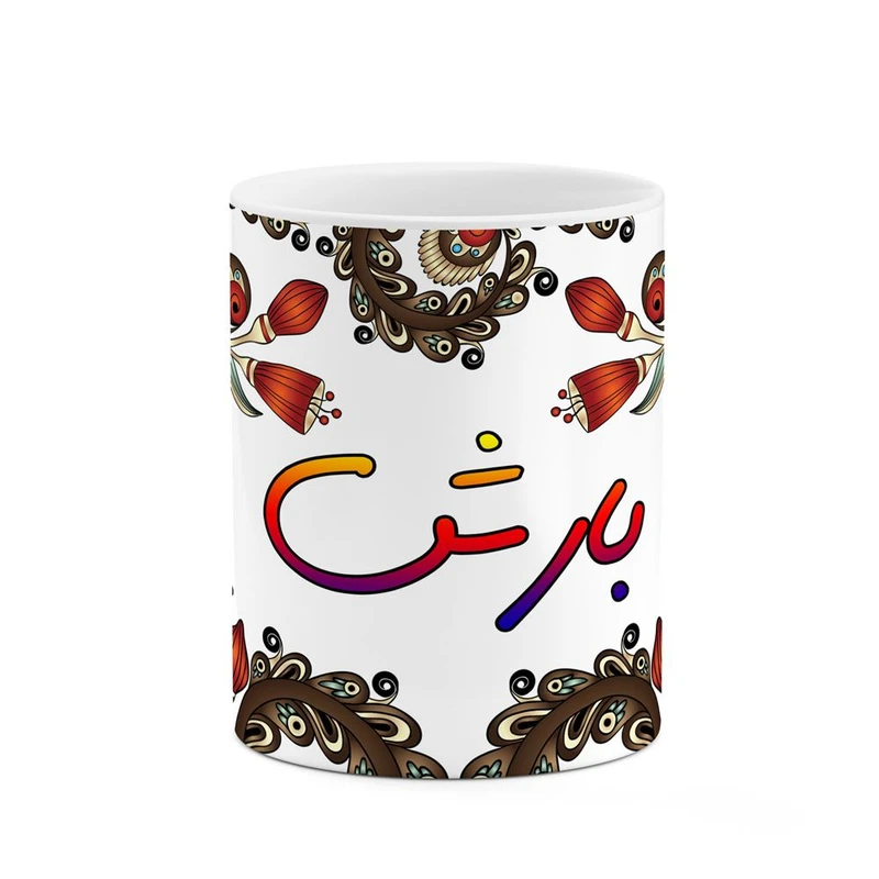 ماگ کاکتی مدل اسم بارش طرح سنتی گل و بته کد mgh44098