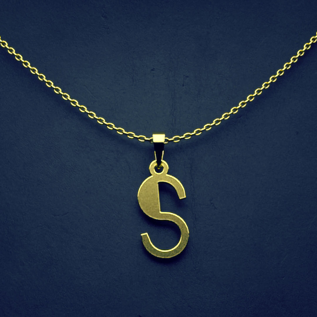 گردنبند طلا 18 عیار زنانه مدوپد مدل حرف S کد H3-1-1305