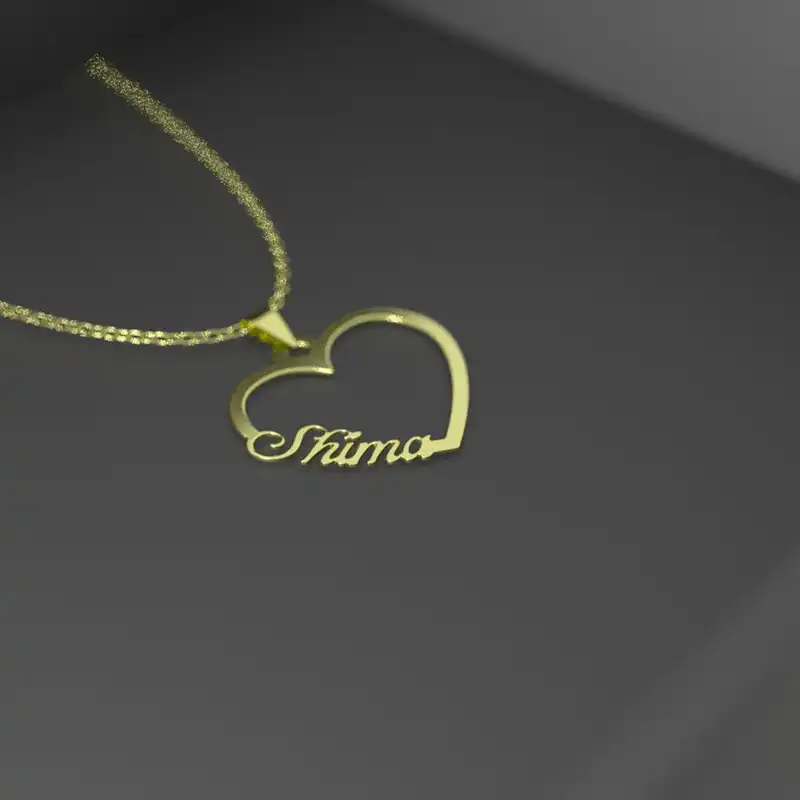 گردنبند طلا 18 عیار زنانه مدوپد مدل اسم شیما shima کد GBB11774 به همراه باکس گل رز جاویدان