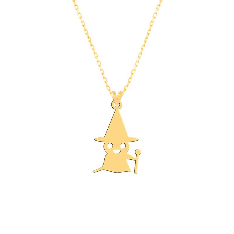 گردنبند طلا 18 عیار زنانه فرشته مدل جادوگر     WNLZ-000496