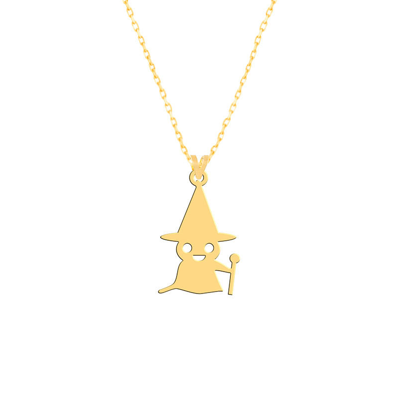 گردنبند طلا 18 عیار زنانه فرشته مدل جادوگر     WNLZ-000496