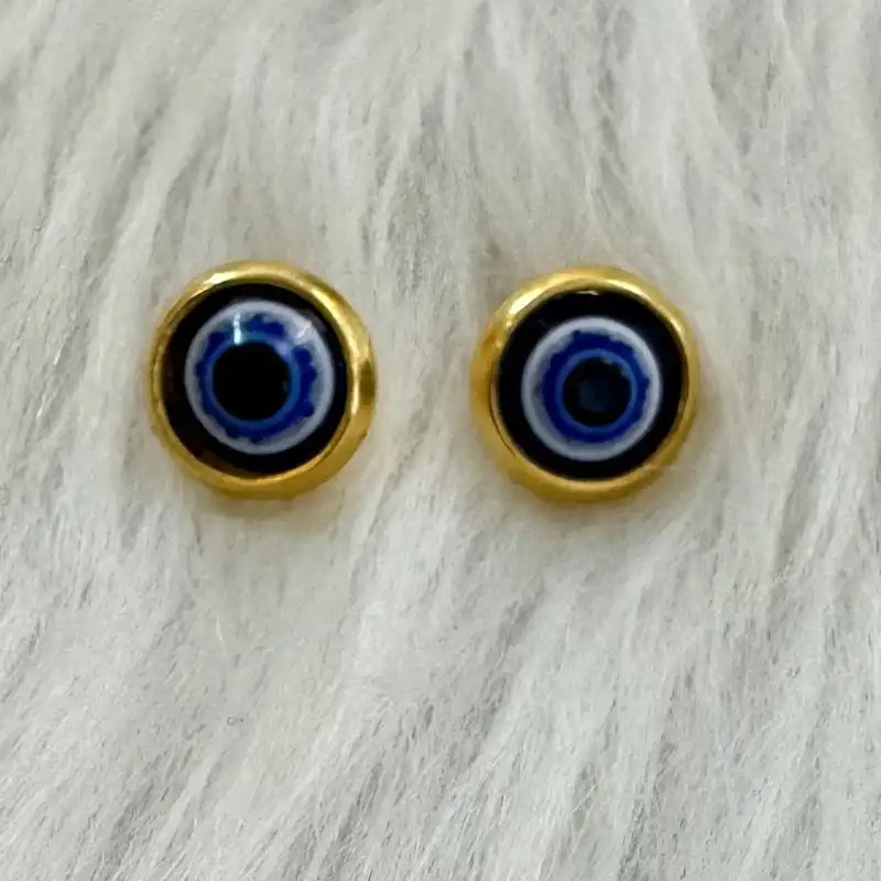 گوشواره مدل میخی طرح چشم نظر کد chnz110