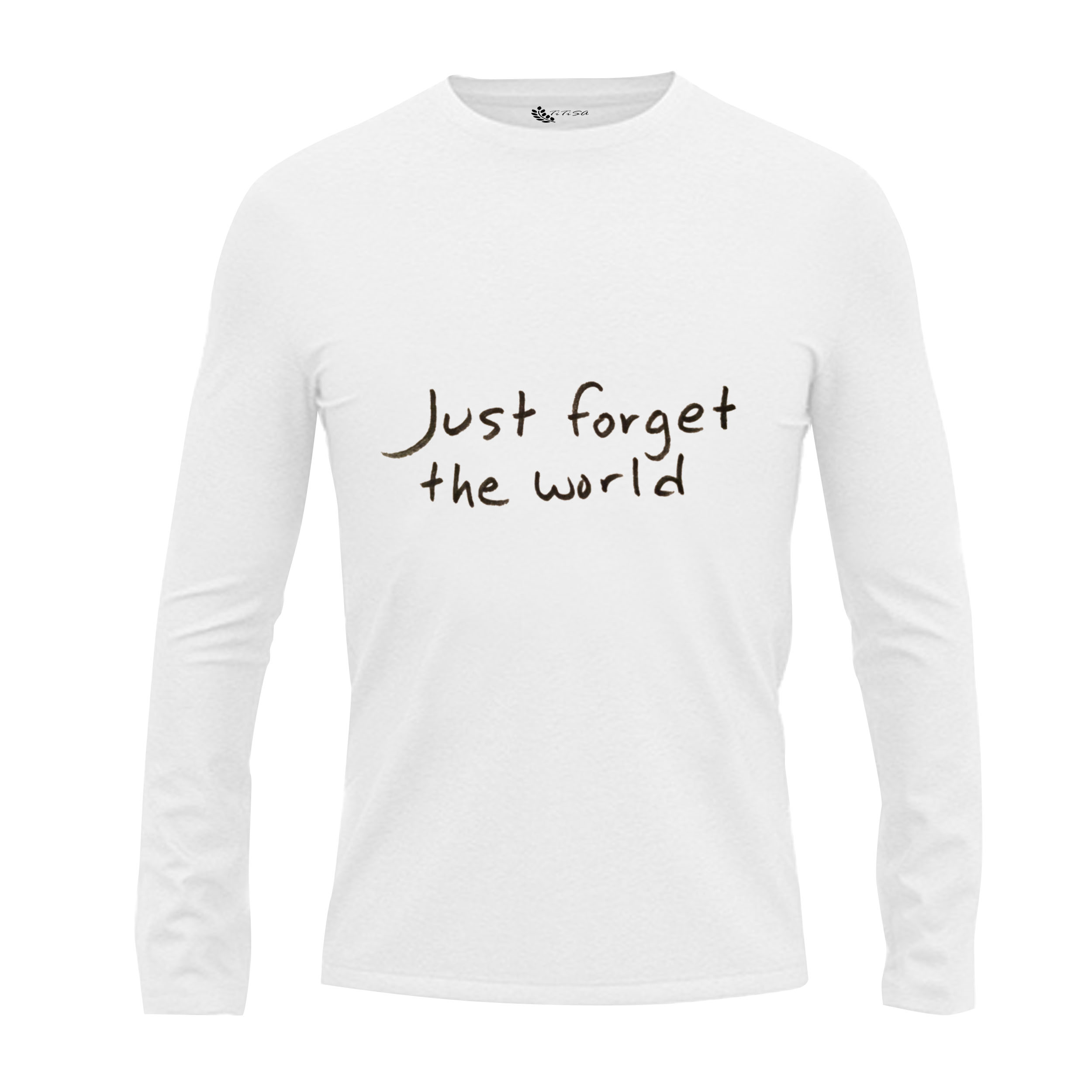 تی شرت آستین بلند مردانه مدل just forget the world