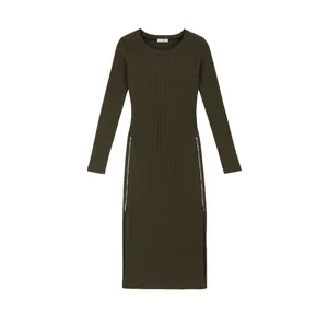 پیراهن یقه گرد زنانه مدل زیپ دار