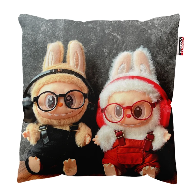 کوسن پاد آفرین مدل عروسک لبوبو کد PK301884 سایز 30*30 سانتی متر