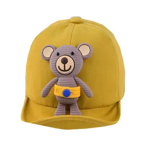 کلاه کپ بچگانه مدل خرس 015 رنگ زرد