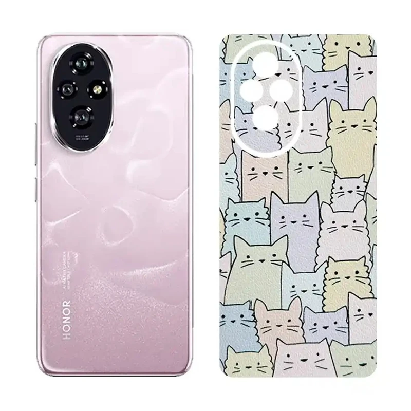 برچسب پوششی ریمکس مدل Cover طرح گربه مناسب برای گوشی موبایل آنر 200