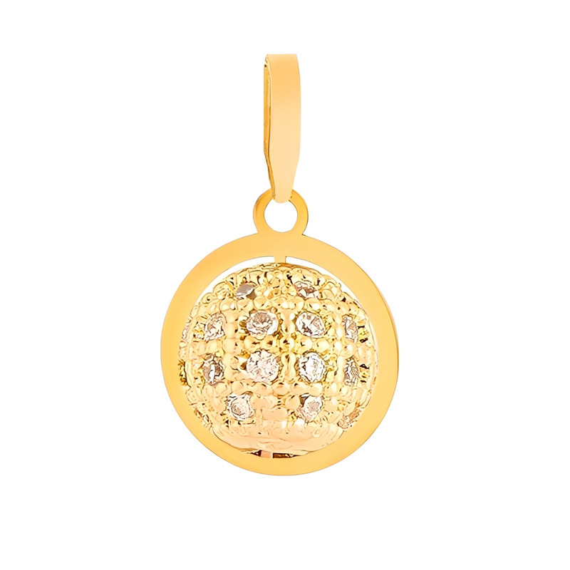 آویز گردنبند طلا 18 عیار زنانه سوزیانا طرح گوی نگین خط دار آویز گردنبند طلا 18 عیار زنانه سوزیانا طرح گوی نگین خط دار