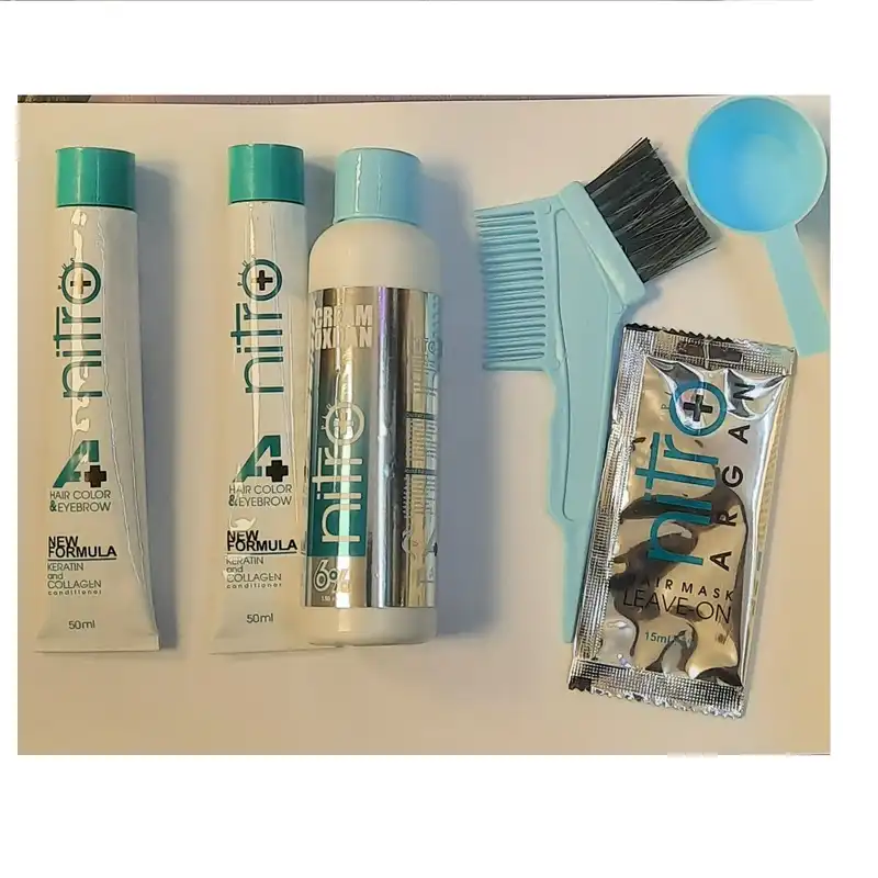 کیت رنگ مو و ابرو نیتروپلاس شماره 309 حجم 100 میلی لیتر رنگ صدفی پلاتینه