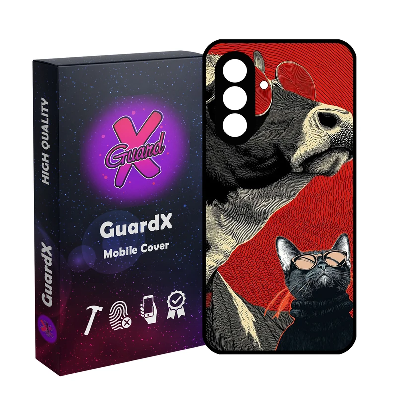 کاور گارد ایکس طرح گربه و گاو مدل 10862 مناسب برای گوشی موبایل سامسونگ Galaxy A56 / A56 5G