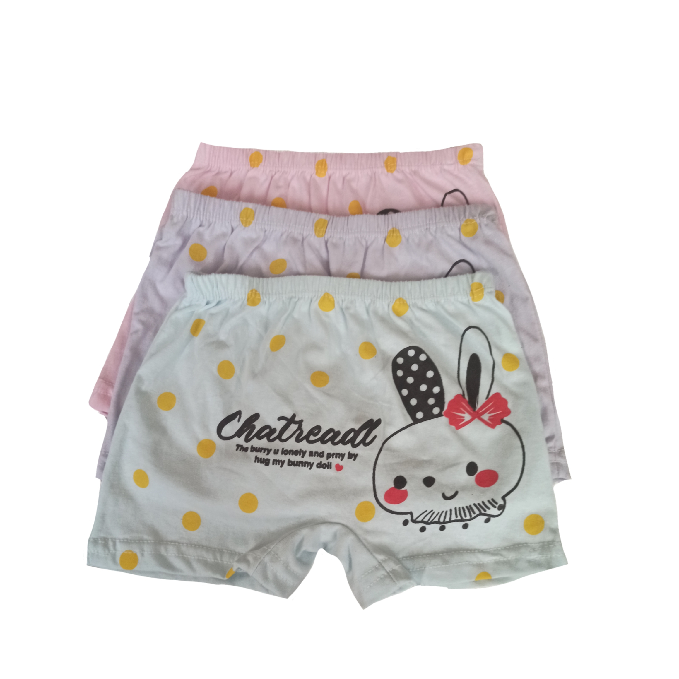 شورت دخترانه مدل پاپیون خرگوشی کد 0723 مجموعه 3 عددی