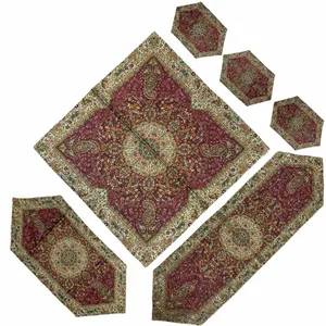 ست 6 تکه رومیزی ترمه طرح افشار مدل ابریشم کد b6