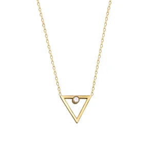 گردنبند طلا 18 عیار زنانه ماوی گالری مدل مثلث تک نگین
