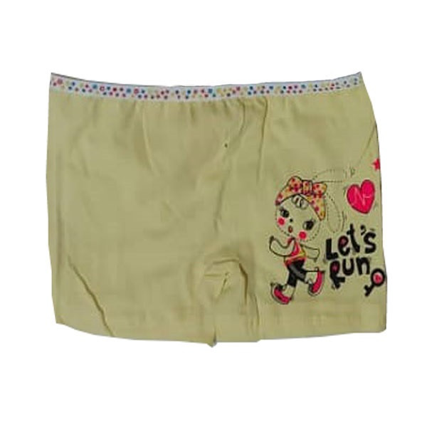 شورت دخترانه طرح قلب رنگ زرد