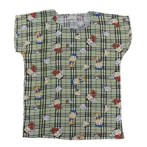 تی شرت آستین کوتاه زنانه مدل نخی تایلندی طرح گاوی رنگ سبز