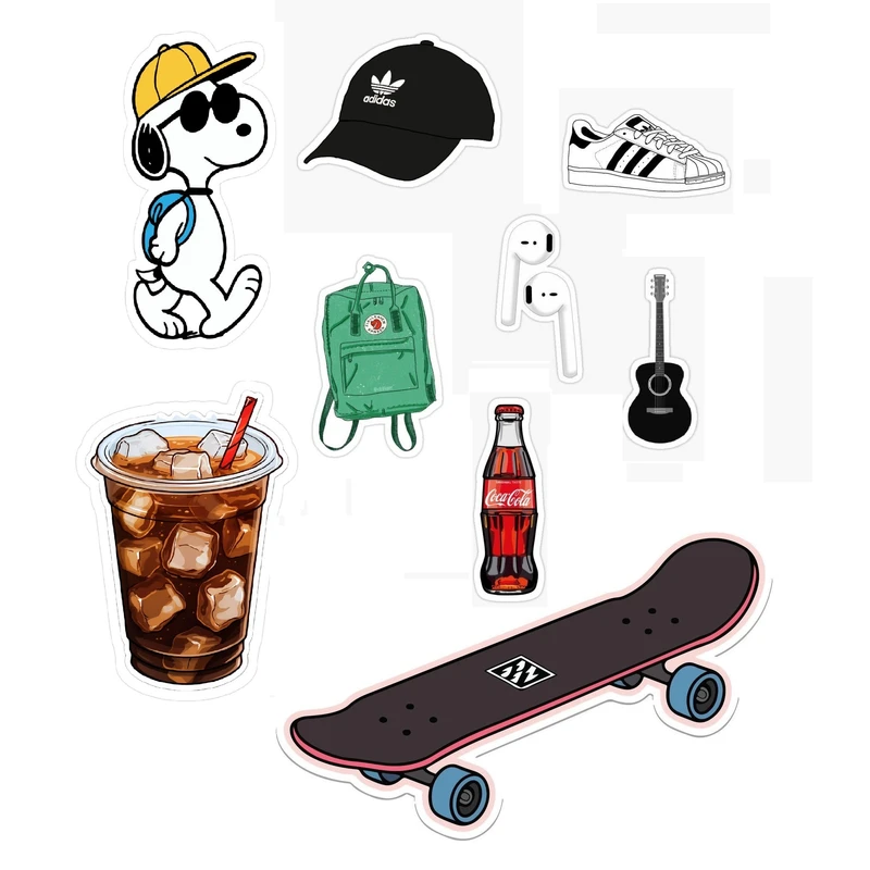 استیکر لپ تاپ، تبلت و موبایل کد 791 مجموعه 9 عددی