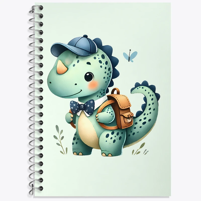 دفتر زبان 50 برگ خندالو مدل سه خط طرح دایناسور کیوت کد N5378