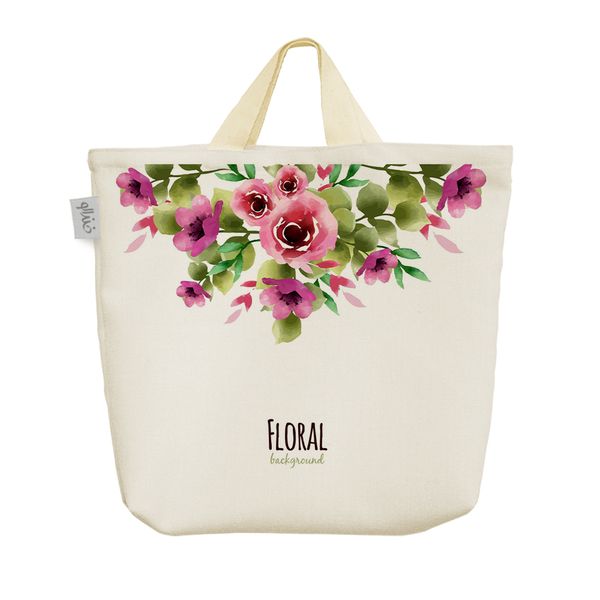 ساک خرید خندالو مدل گل Floral   کد H545