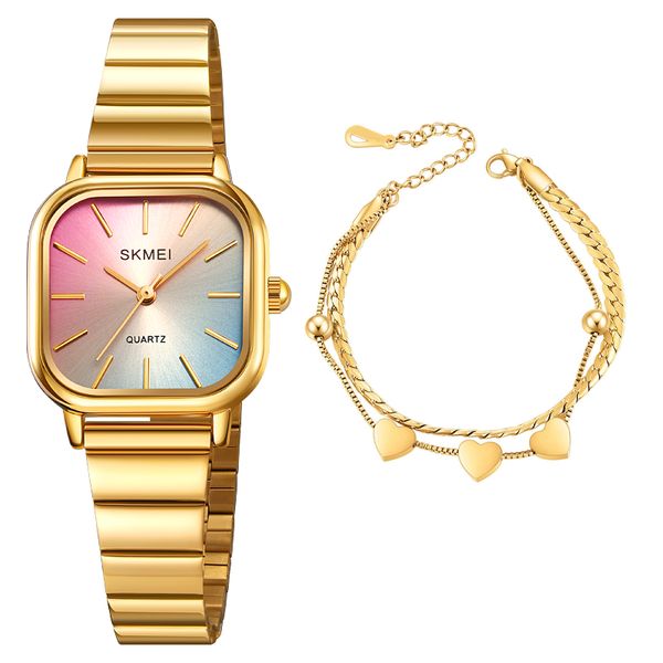 ساعت مچی عقربهای کوارتز زنانه اسکمی مدل 2190GD به همراه دستبند