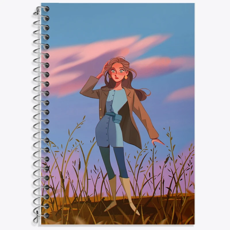 دفتر زبان 50 برگ خندالو مدل سه خط طرح دخترانه کد F578