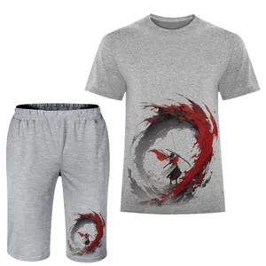 ست تی شرت و شلوارک مردانه مدل گردباد کد A117