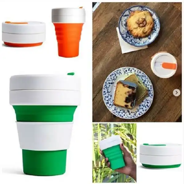 لیوان سفری مدل سیلیکونی تاشو گنجایش 0.35 لیتر