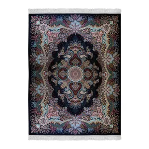 فرش ماشینی پاتریس طرح اهورا زمینه سرمه ای