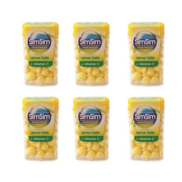 قرص خوشبو کننده دهان سیم سیم مدل لیمو مجموعه 6 عددی