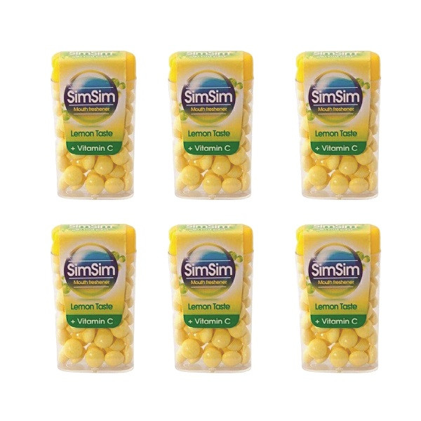 قرص خوشبو کننده دهان سیم سیم مدل لیمو مجموعه 6 عددی