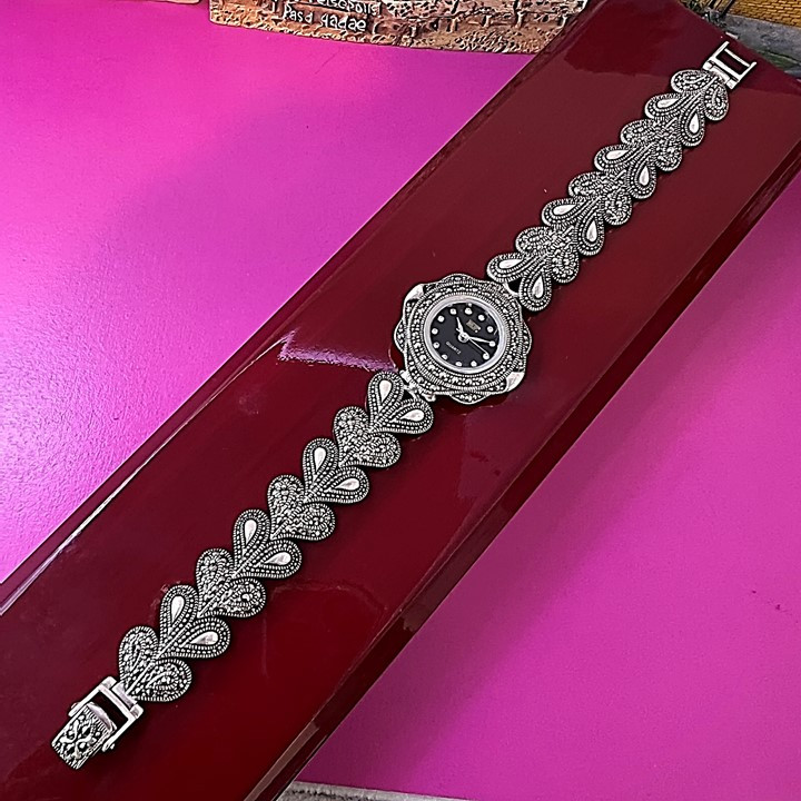 ساعت مچی عقربه ای نقره زنانه اچ اف مدل glsr-1218