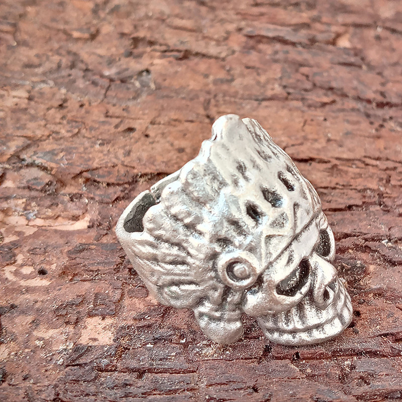 انگشتر مردانه مدل جمجمه سرخپوست کد ES100