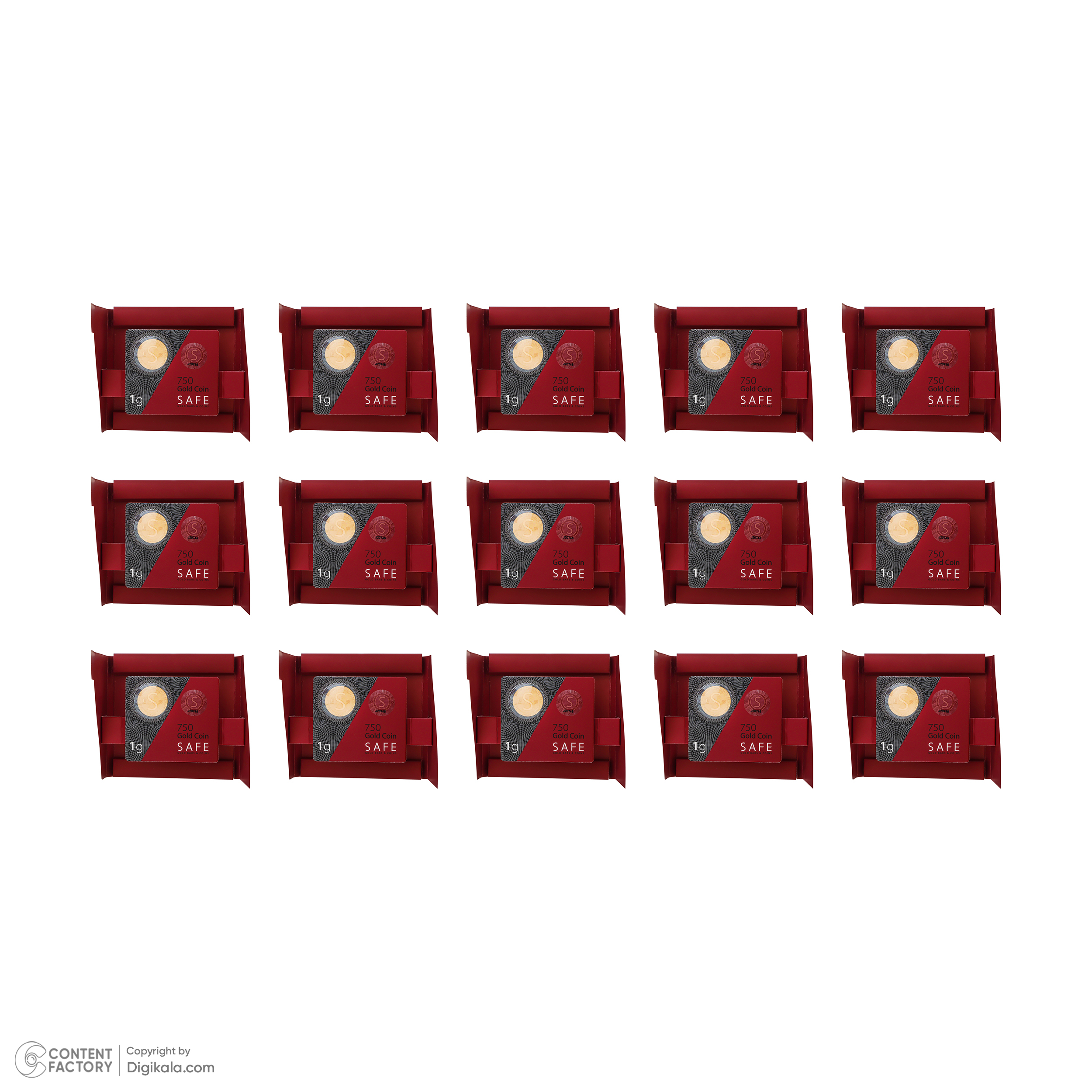 شمش طلای 18 عیار طلای سیف مدل H15 بسته 15 عددی