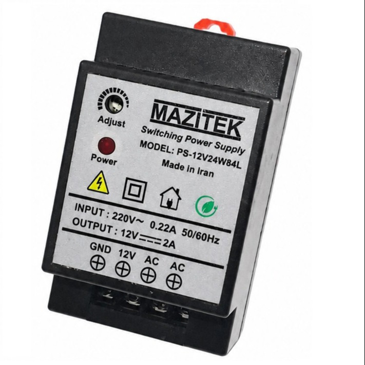 منبع تغذیه 12 ولت 2 آمپر ریلی مازیتک مدل PS-12V24W84L