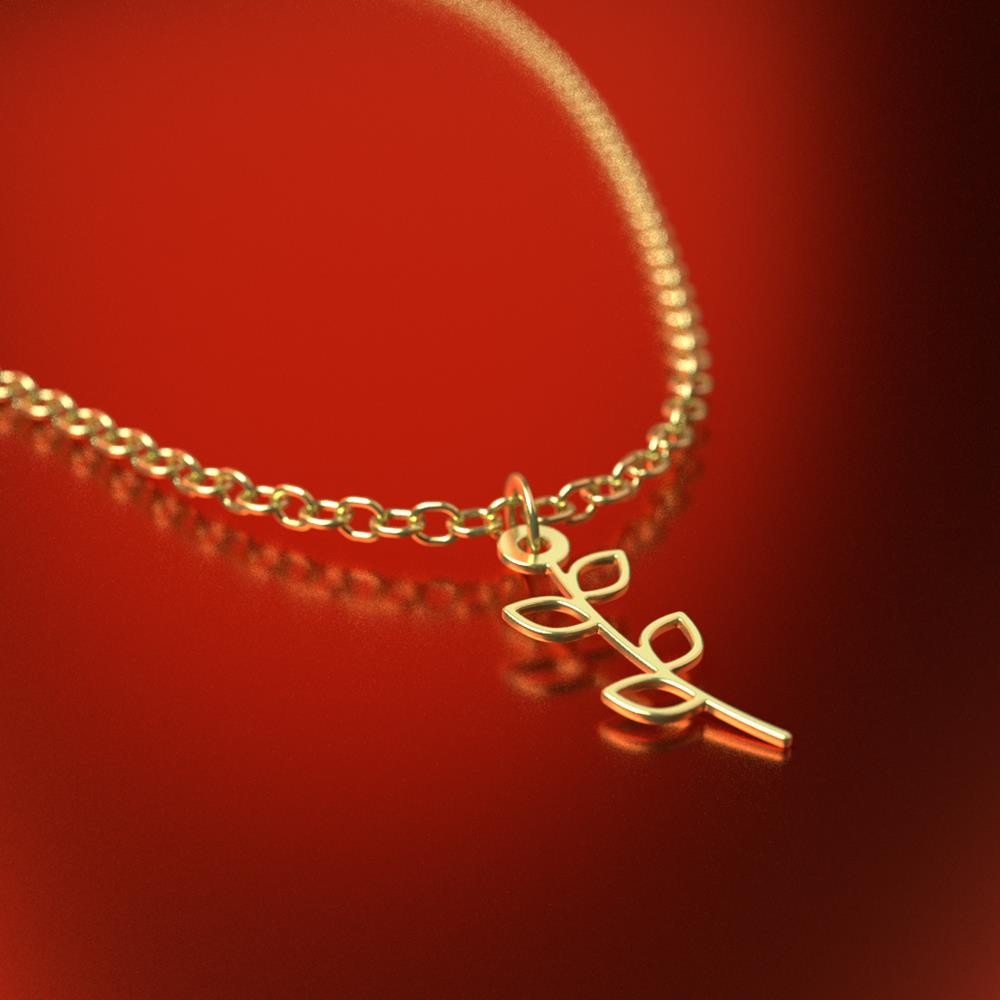 گردنبند طلا 18 عیار زنانه مدوپد مدل برگ کد RNA15966