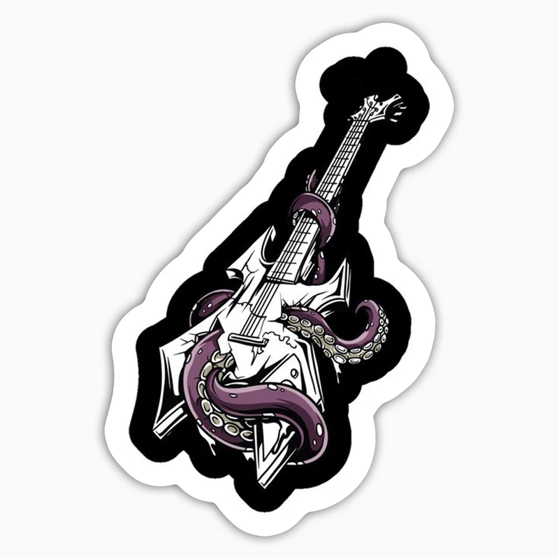 استیکر لپ تاپ و موبایل بووم طرح گیتار مدل اختاپوس کد KT97