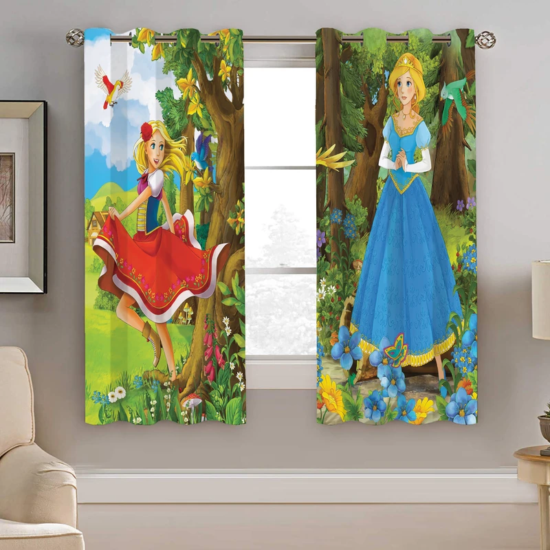 پرده نیروانا طرح دخترانه مدل مخمل کد 4630 سایز 140×200 سانتی متر