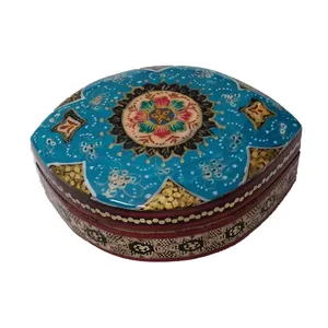 جعبه جواهرات خاتم کاری مدل بیضی رو اسلیمی کد26