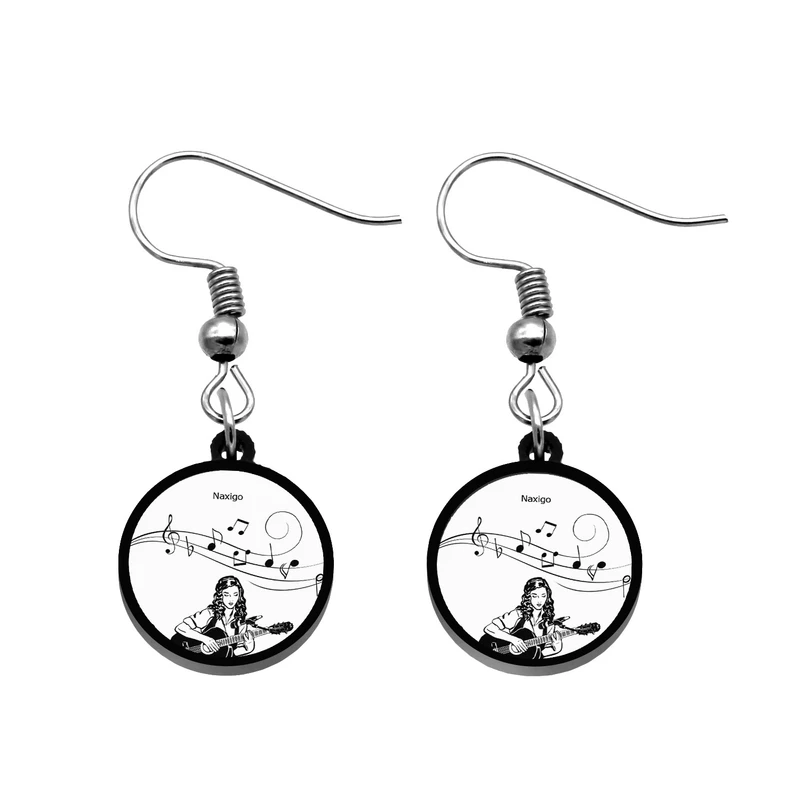 گوشواره زنانه ناکسیگو مدل شب تاب طرح موسیقی کد ES8236