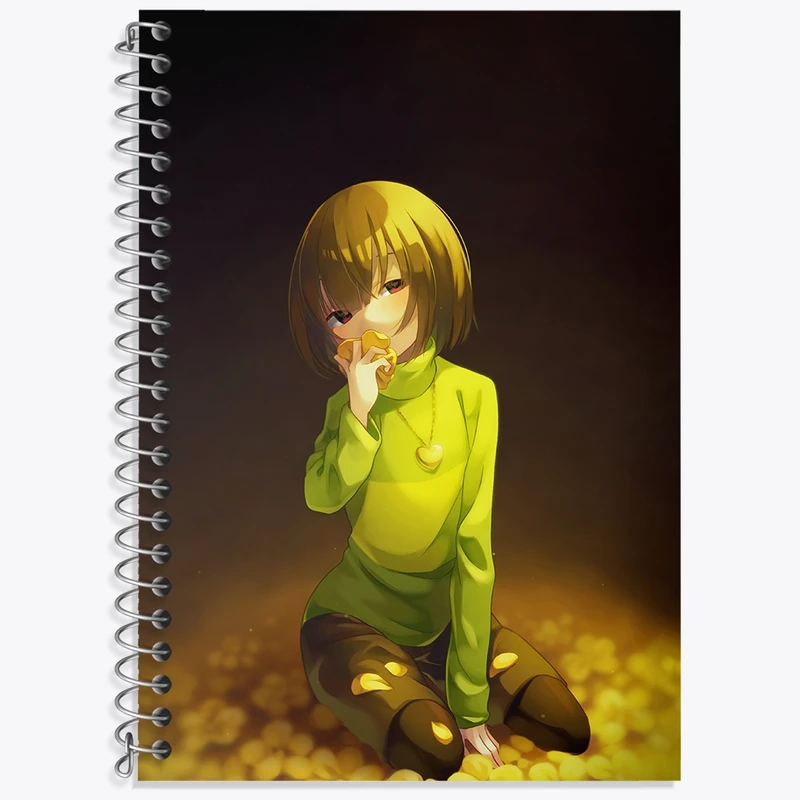 دفتر زبان 50 برگ خندالو مدل سه خط طرح بازی آندرتیل (Undertale) کد 31719