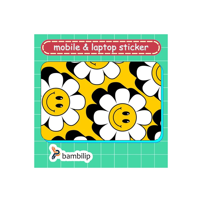 استیکر بامبیلیپ مدل کارت عابر طرح گل های خندان زرد کد 6025064